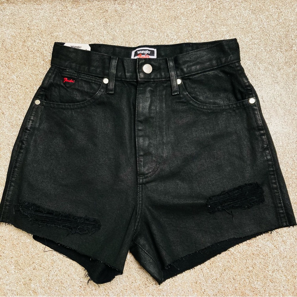 WRANGLER X FENDER WOMEN'S HIGH RISE FESTIVAL SHORTS Sz 26 - Picture 15 of 15